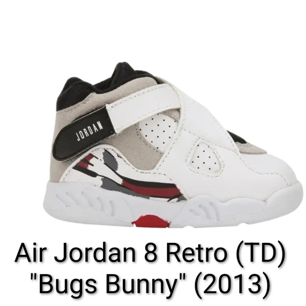 Air Jordan 8 Retro TD Rare "Bugs Bunny" (2013) Kids 9c NEW W/OG BOX